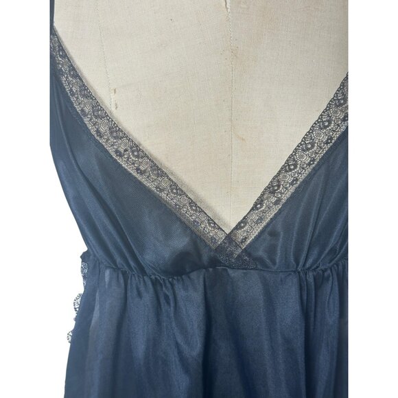 Vintage black nylon top and string bikini bottoms Size S - Picture 3 of 6